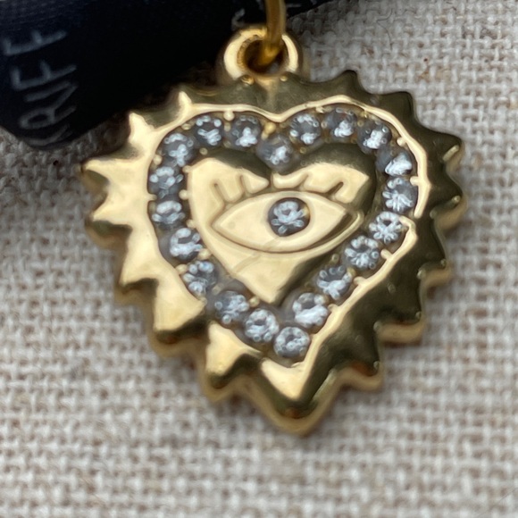 Boho Bandana Choker Necklace Gold Charms Sun Sacred Heart Cat's Pendant NWT 🌟 - Picture 10 of 15